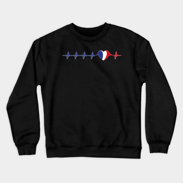 French heartbeat flag Crewneck Sweatshirt by Catfactory